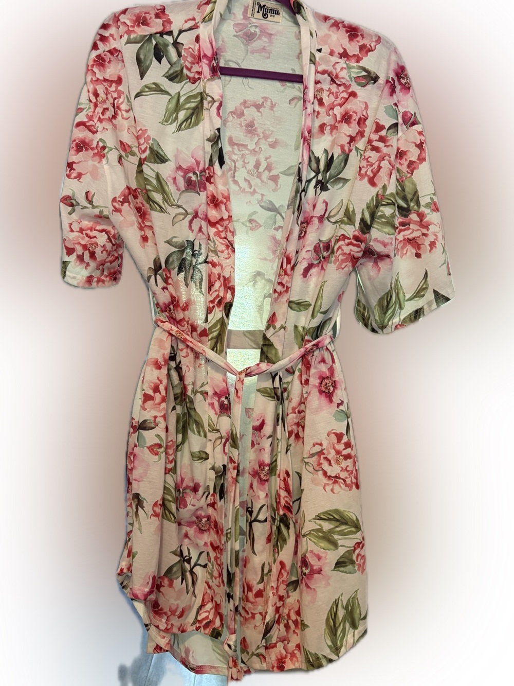 Show Me Your MuMu Pink & Green Floral Kimono Robe